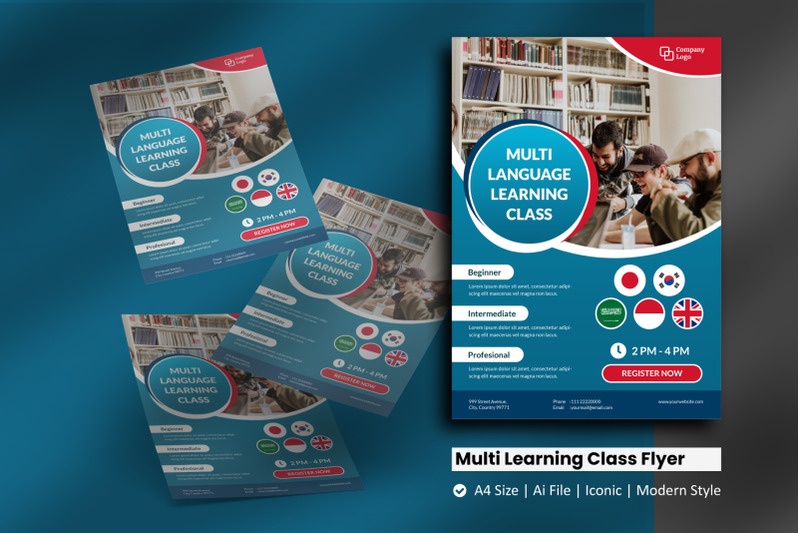 multi-language-learning-class-flyer-template