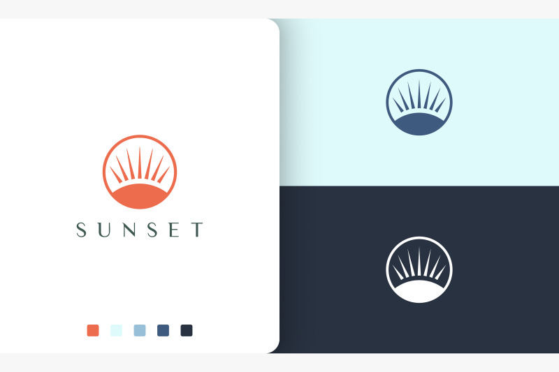 sun-or-beach-circle-logo-in-modern-style