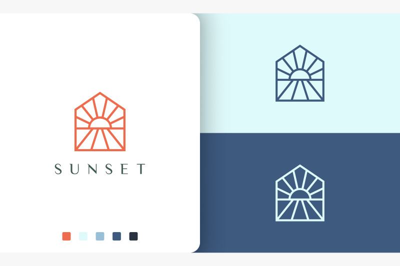 sun-or-hotel-logo-on-the-beach-in-simple