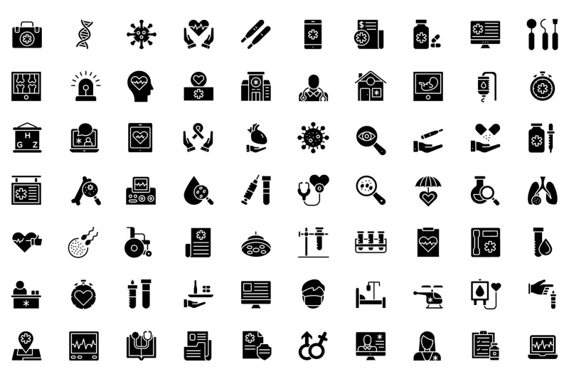 140-medical-solid-icons-pack