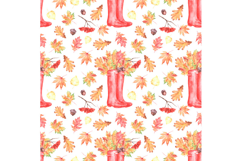 autumn-walk-watercolor-seamless-pattern-fall-leaves