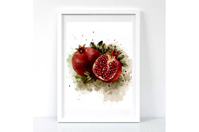 pomegranate-art-print-fruit-watercolor