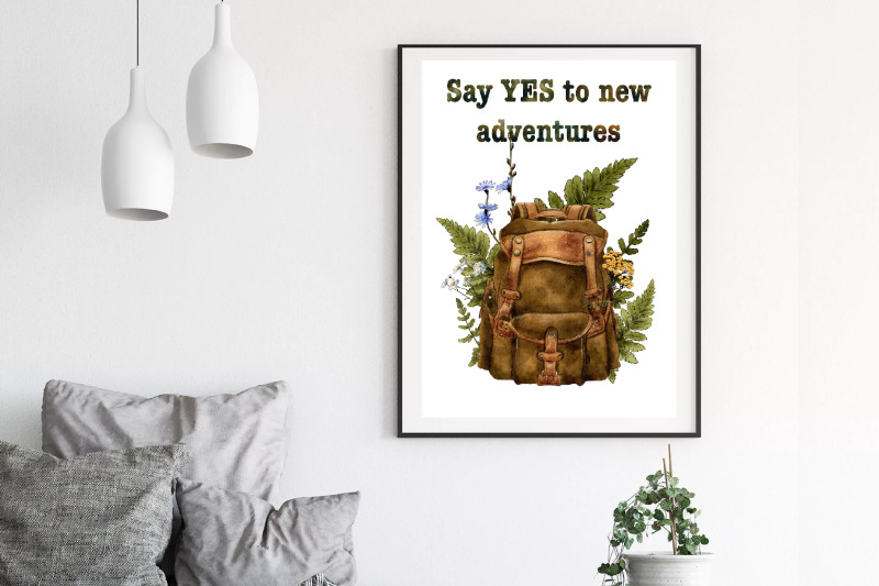 watercolor-vintage-backpack-hiking-art