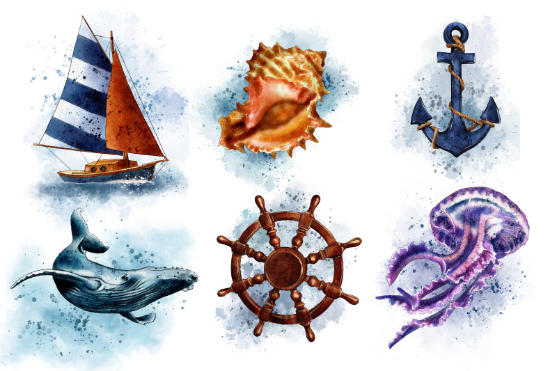 marine-nautical-clipart-watercolor