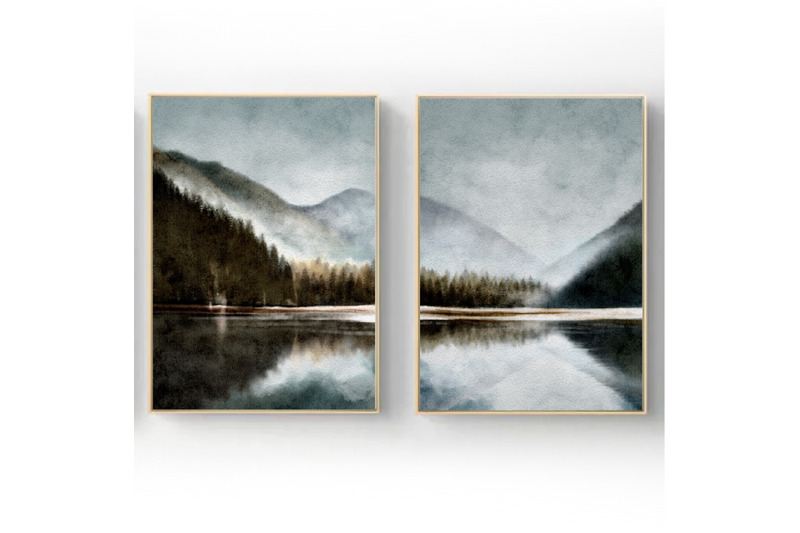 set-of-2-nature-landscape-mountain-art