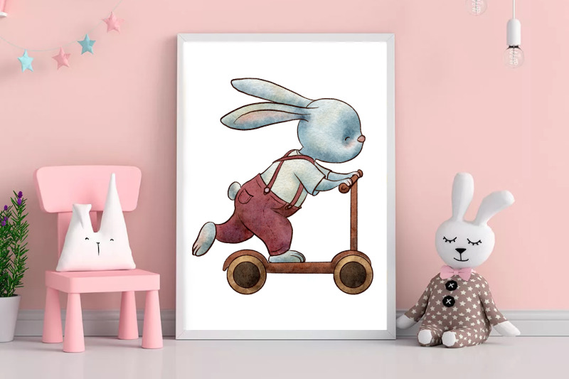 clipart-cute-bunny-on-a-scooter