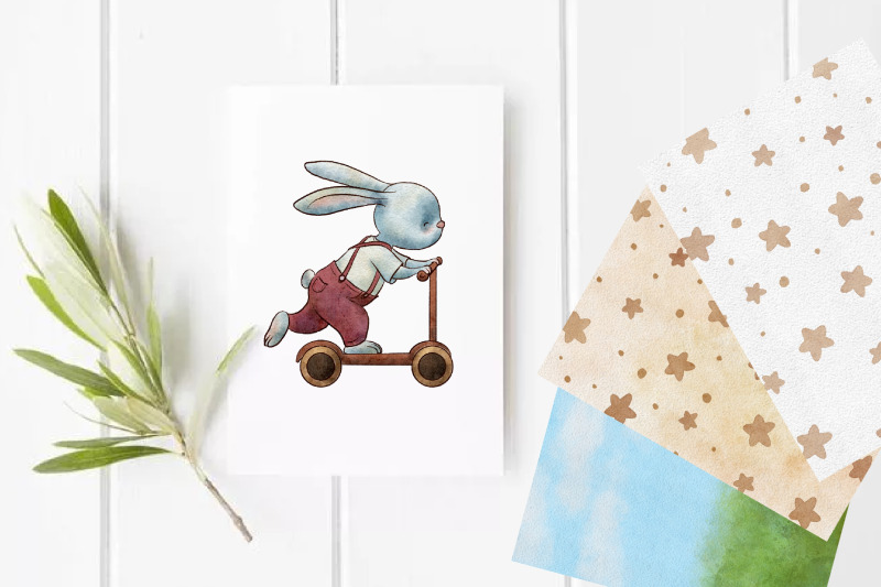 clipart-cute-bunny-on-a-scooter