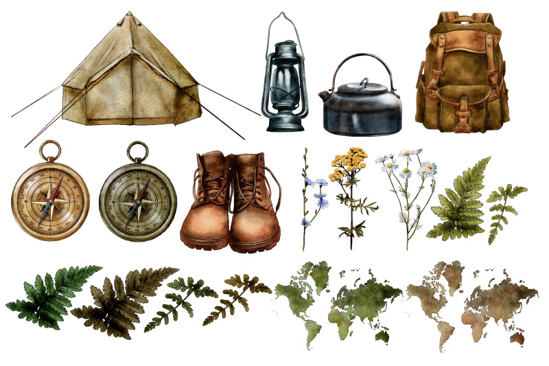 watercolor-hiking-travel-clipart-camping-png