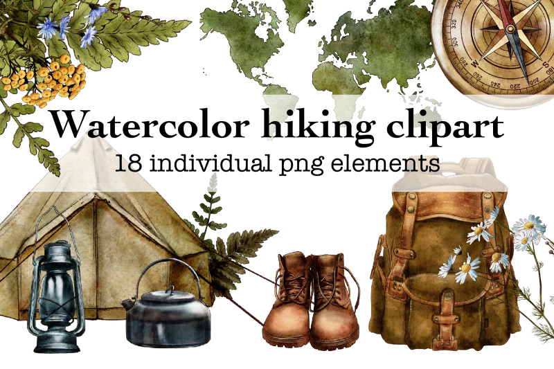 watercolor-hiking-travel-clipart-camping-png