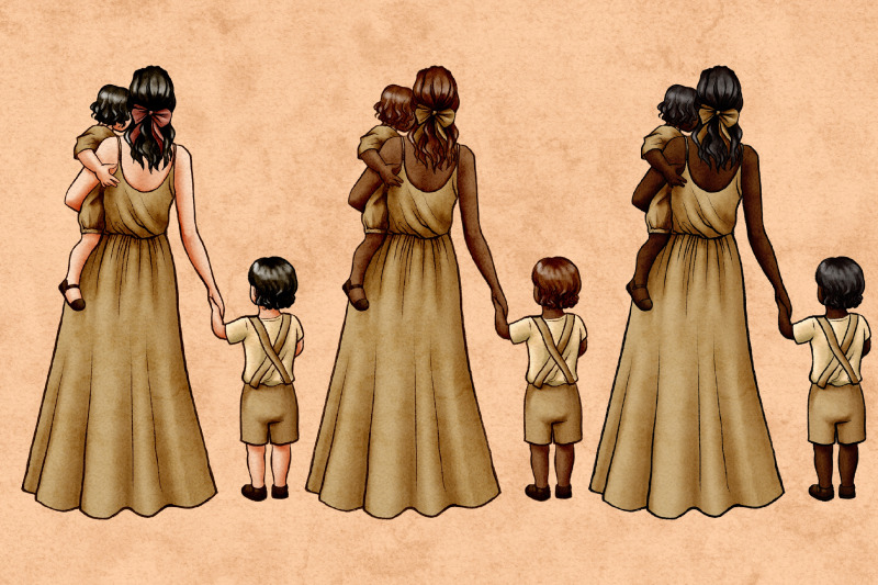 mother-and-children-clipart-bohemian-family-clipart