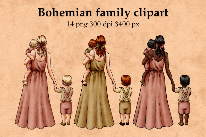 mother-and-children-clipart-bohemian-family-clipart