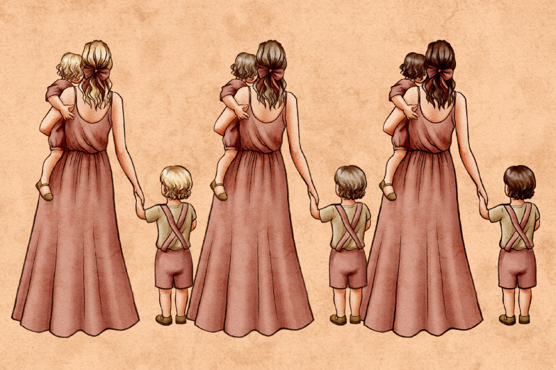 mother-and-children-clipart-bohemian-family-clipart