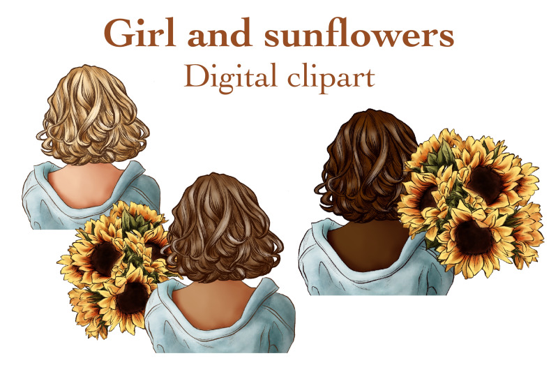 girl-and-sunflowers-clipart