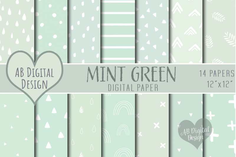 mint-green-digital-papers-baby-showers-boy-or-girl-scandi-boho