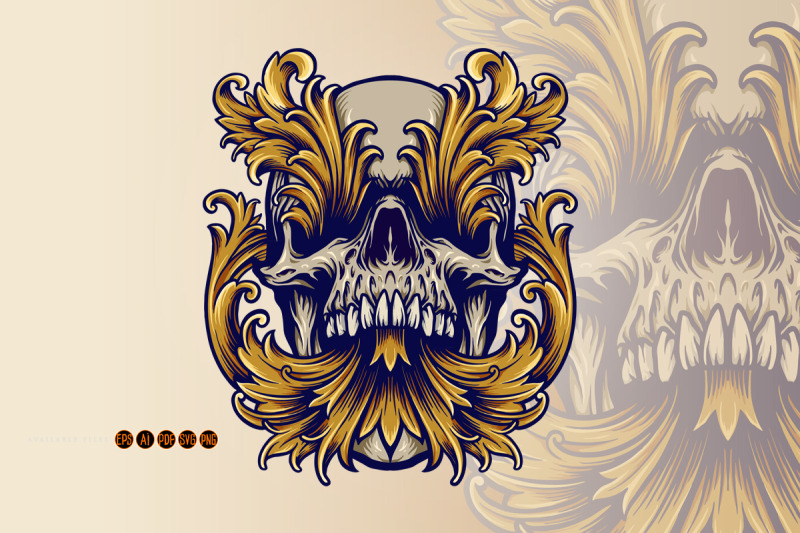 angry-skull-victorian-gold-ornaments