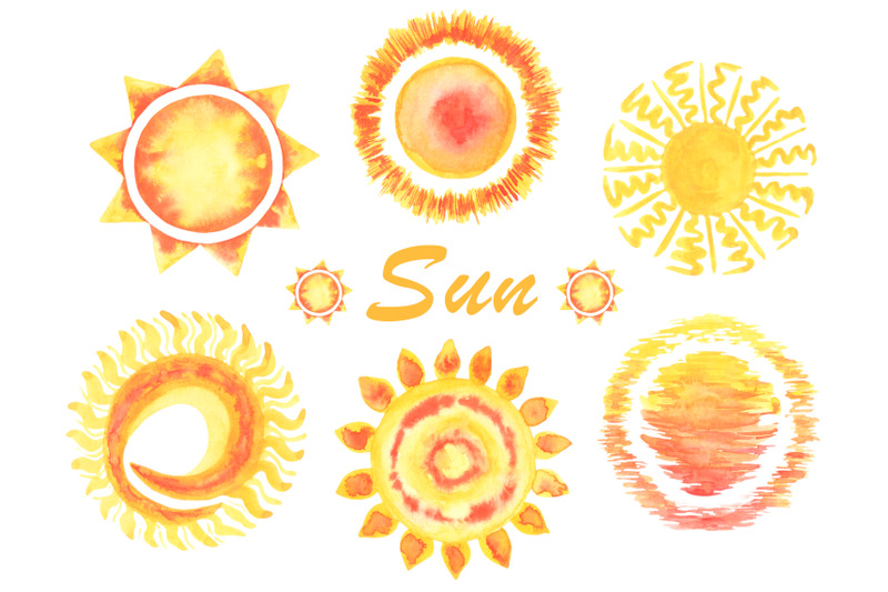 sun-watercolor-clipart-golden-sun-clipart-sun-symbol-yellow-orange