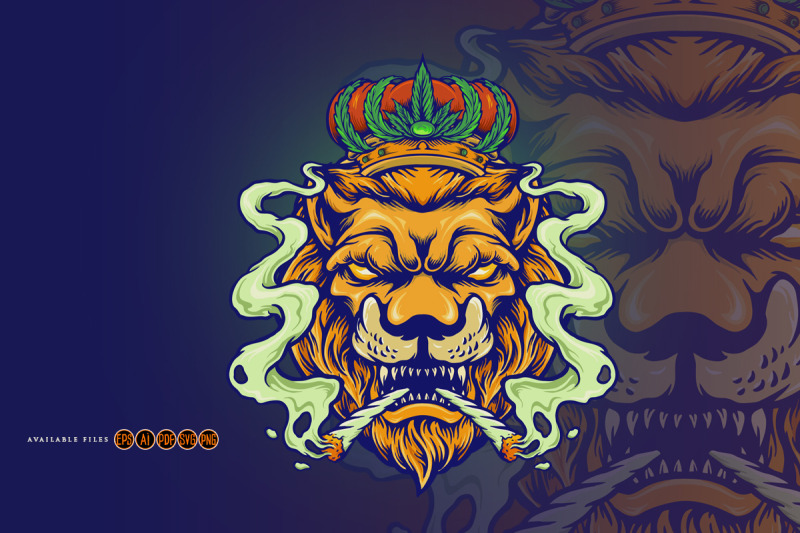 lion-king-weed-smoke-cannabis-mascot