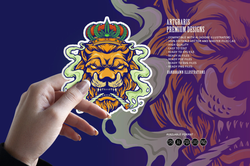 lion-king-weed-smoke-cannabis-mascot