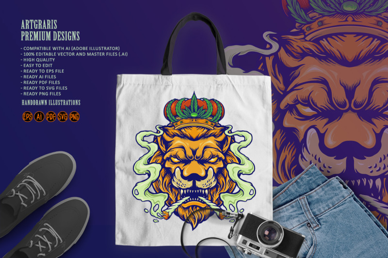 lion-king-weed-smoke-cannabis-mascot