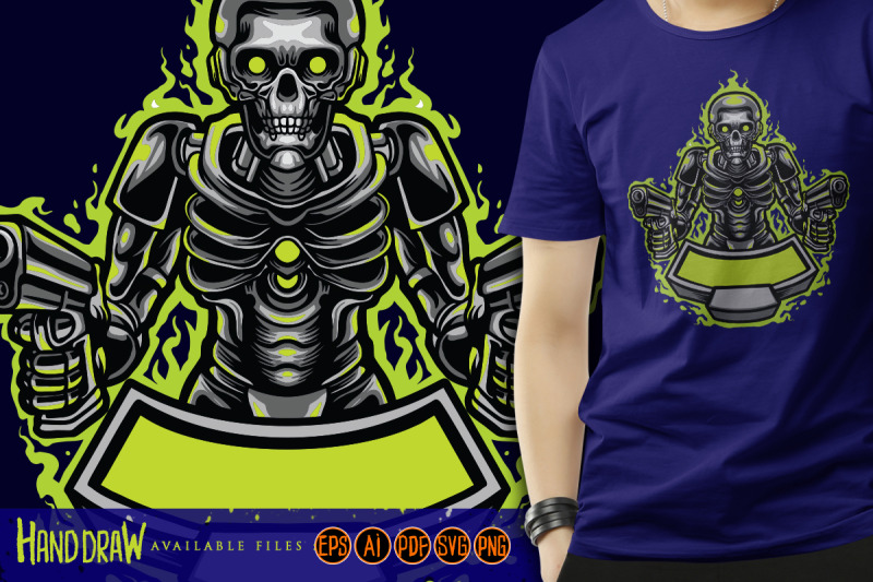 humanoid-robot-skull-cyberpunk-mascot