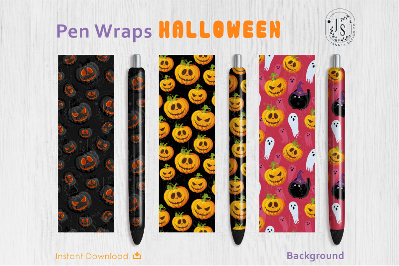 halloween-pumpkin-and-ghost-pen-wraps-png-file-set