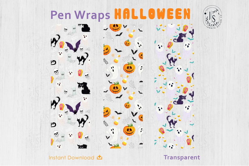 halloween-ghost-and-spooky-cat-pen-wraps-png-file-set