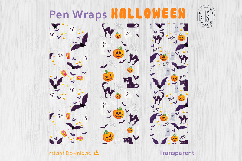 halloween-ghost-and-spooky-cat-pen-wraps-png-file-set
