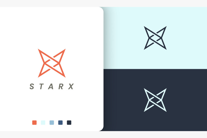 letter-x-or-star-logo-in-simple-style