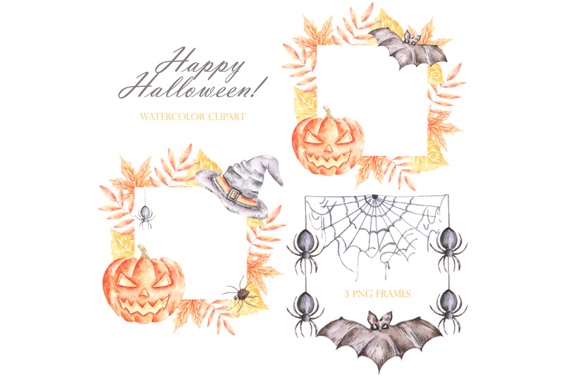 halloween-watercolor-clipart-halloween-frames-fall-halloween