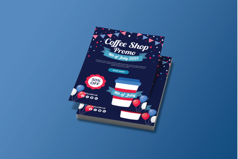 4th-of-july-coffee-shop-promo-flyer-template