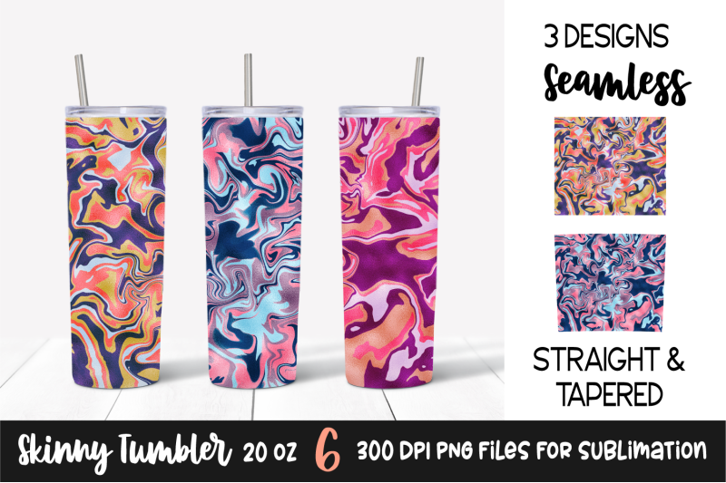 colorful-marble-foil-20oz-skinny-tumbler-sublimation-designs