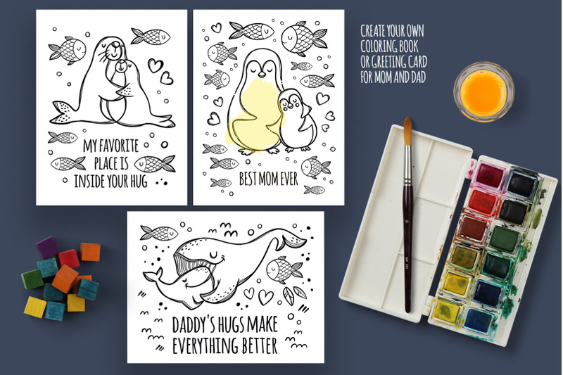 kids-coloring-book-with-animals-hand-drawn-cartoon-vector-set