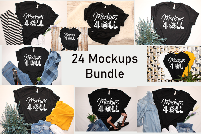 black-t-shirts-mockups-design-bundle