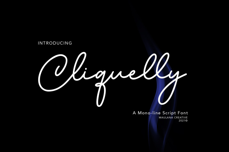 cliquelly-monoline-script-font