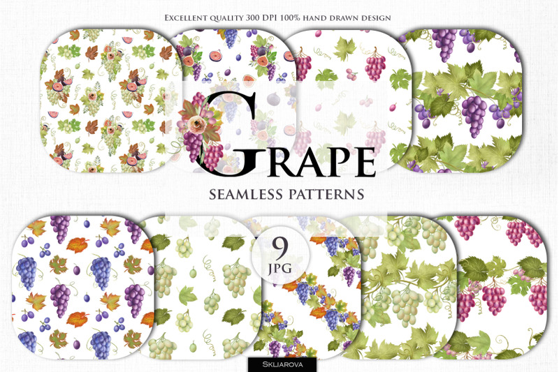 grape-patterns-set