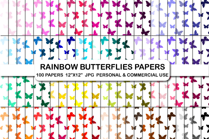 rainbow-butterfly-digital-papers-butterflies-digital-paper