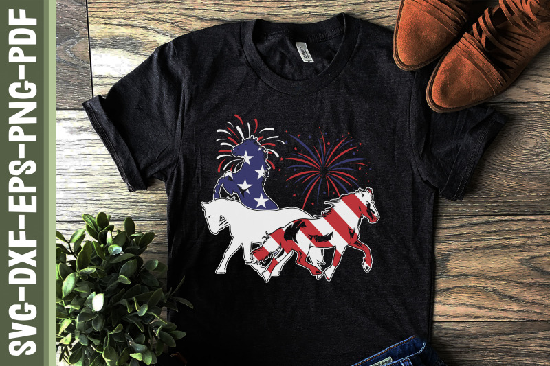 horses-4th-of-july-usa-flag-firework