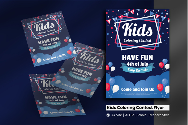 4th-of-july-kids-coloring-contest-flyer-template