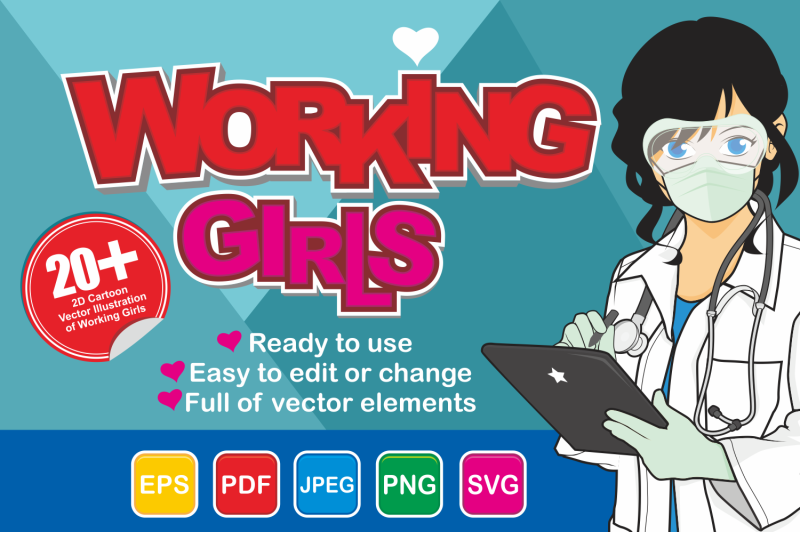 working-girls-2d-vector-illustration
