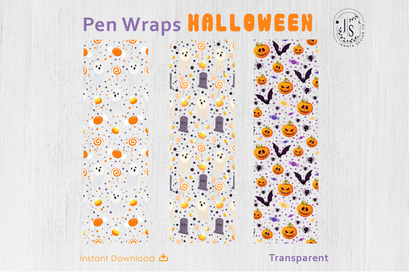 halloween-ghost-and-pumpkin-pen-wraps-png-file-set