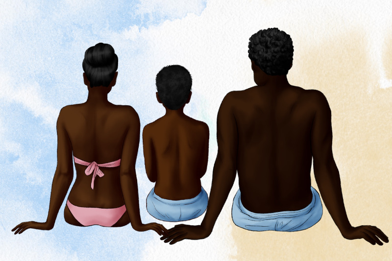 family-on-the-beach-summer-clipart