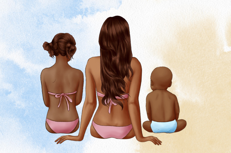 family-on-the-beach-summer-clipart