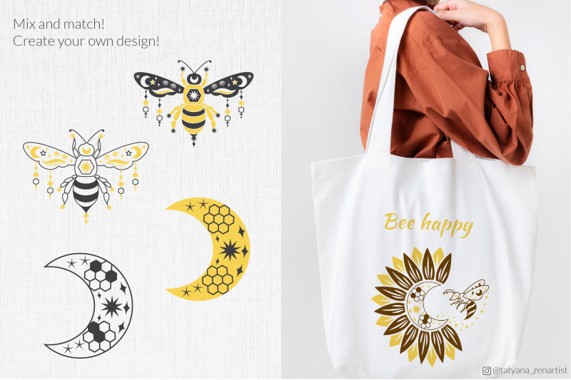 bee-svg-bundle-with-sunflower-svg-honey-bee-svg-with-crescent-moon