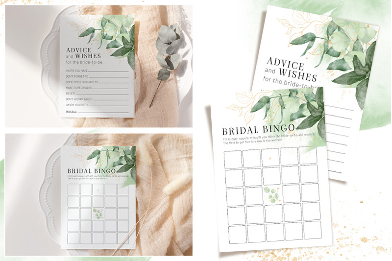 greenery-bridal-shower-templates-cards-green-gold-invitation-suit