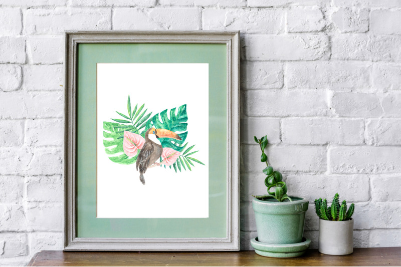 tropics-watercolor-clipart-tropical-greenery-palm-leaves-monstera