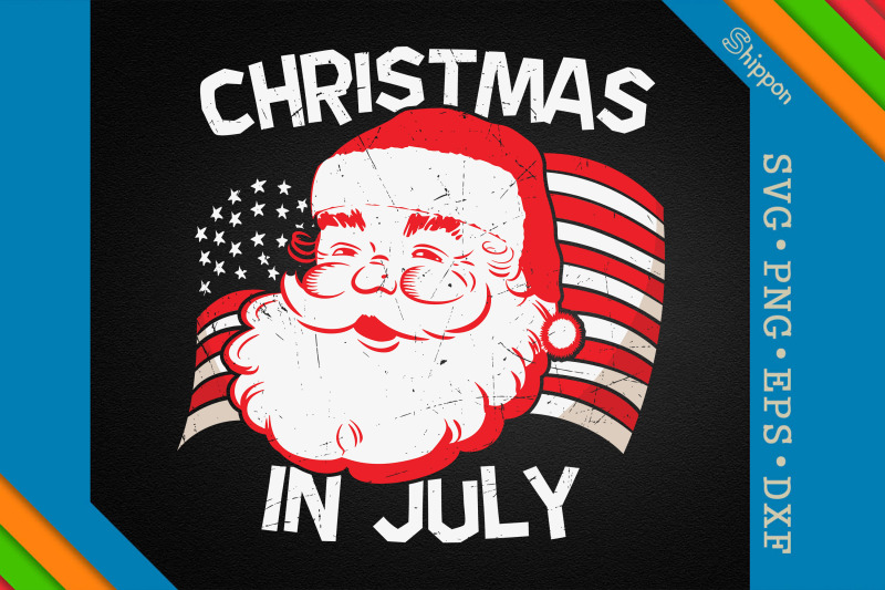 Christmas In July 4th of July PNG Include