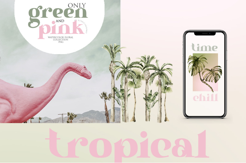 tropical-retro-collection-arch-palm-leaves-pink-flowers