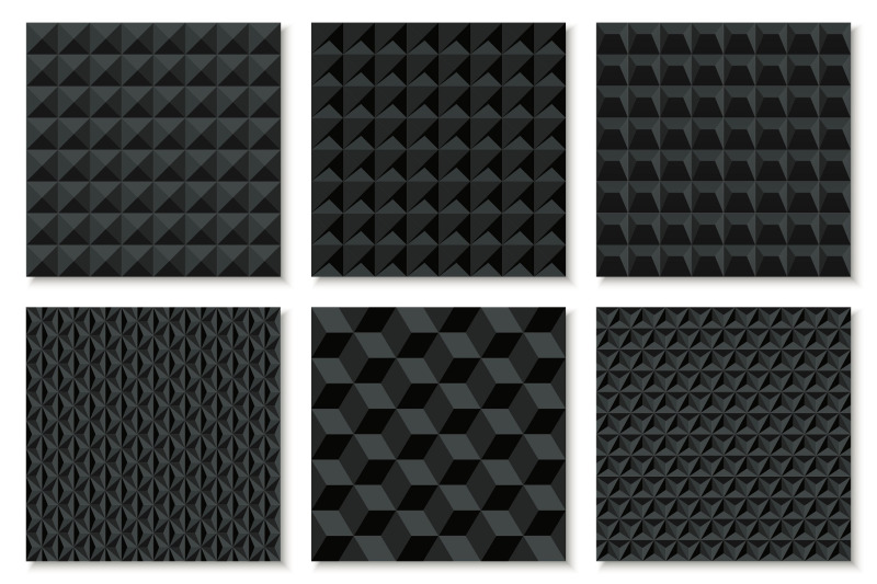 black-seamless-geometric-3d-textures