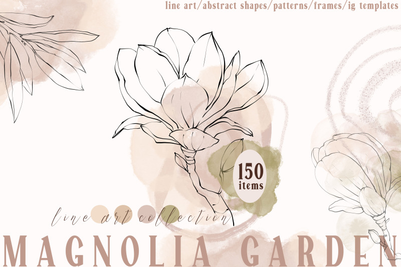 magnolia-line-art-collection