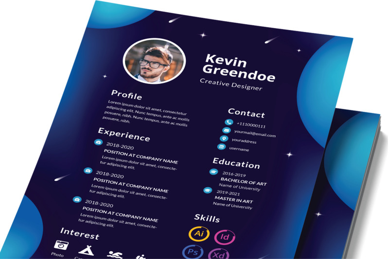 outer-space-resume-template